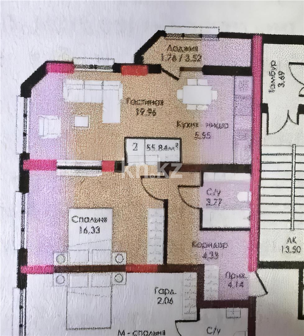 Продажа 2-комнатной квартиры, 57 м² - Продажа  двухкомнатных квартир в Астане фото 3 из 3