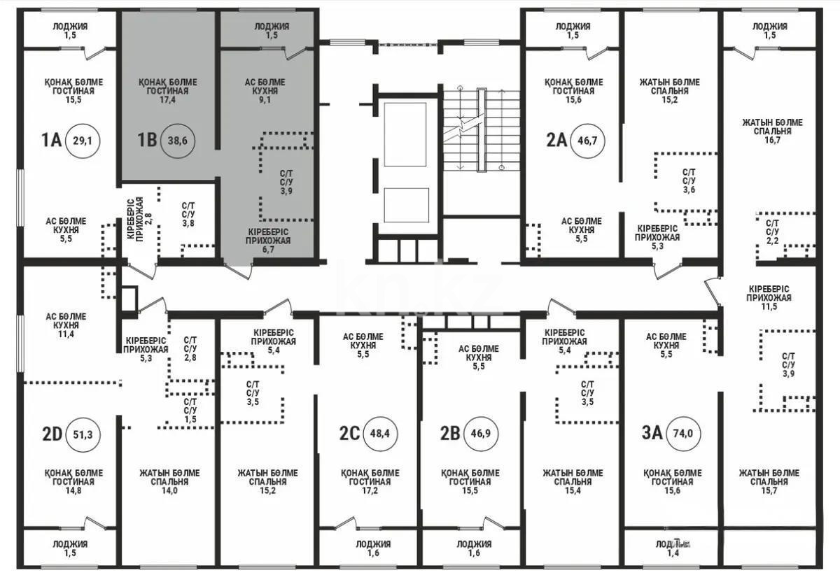 Продажа 1-комнатной квартиры, 38.6 м² в Алматы