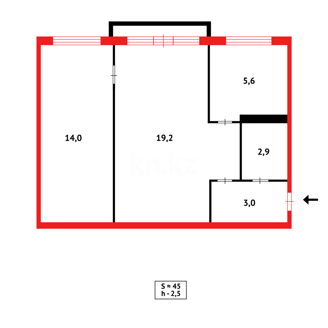 Продажа 2-комнатной квартиры, 46 м² в Караганде - фото 11
