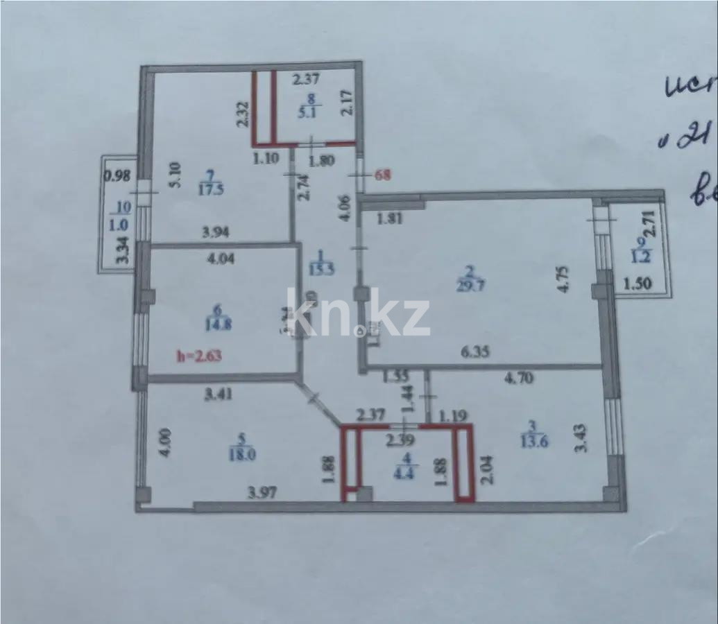 Продажа 4-комнатной квартиры, 120 м², ул. Нажимеденова, дом  34/1 - Продажа  четырехкомнатных квартир в новостройках Астаны без посредников фото 8 из 8