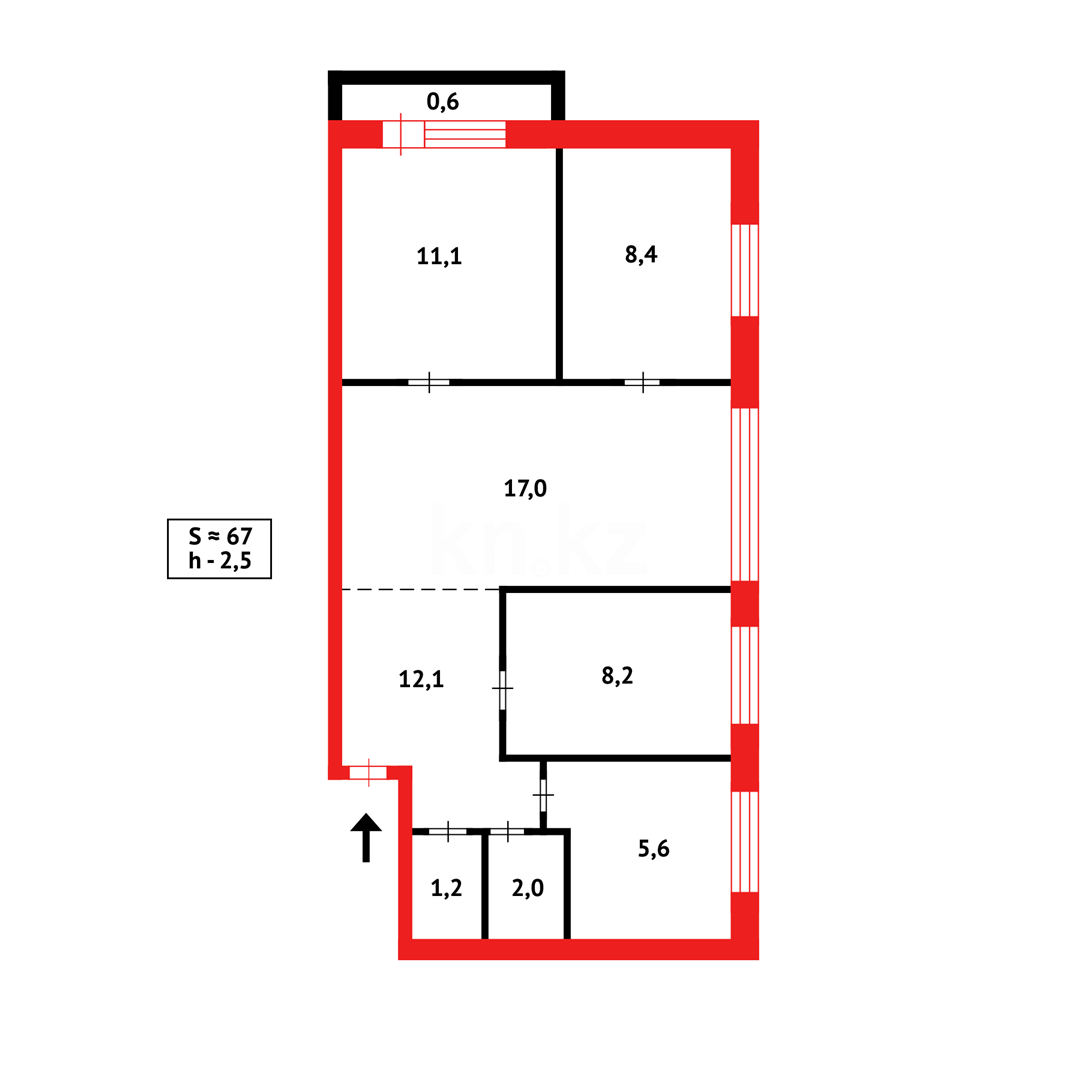 Продажа 4-комнатной квартиры, 64 м², пр. Назарбаева - Продажа  четырехкомнатных квартир в Караганде фото 10 из 10