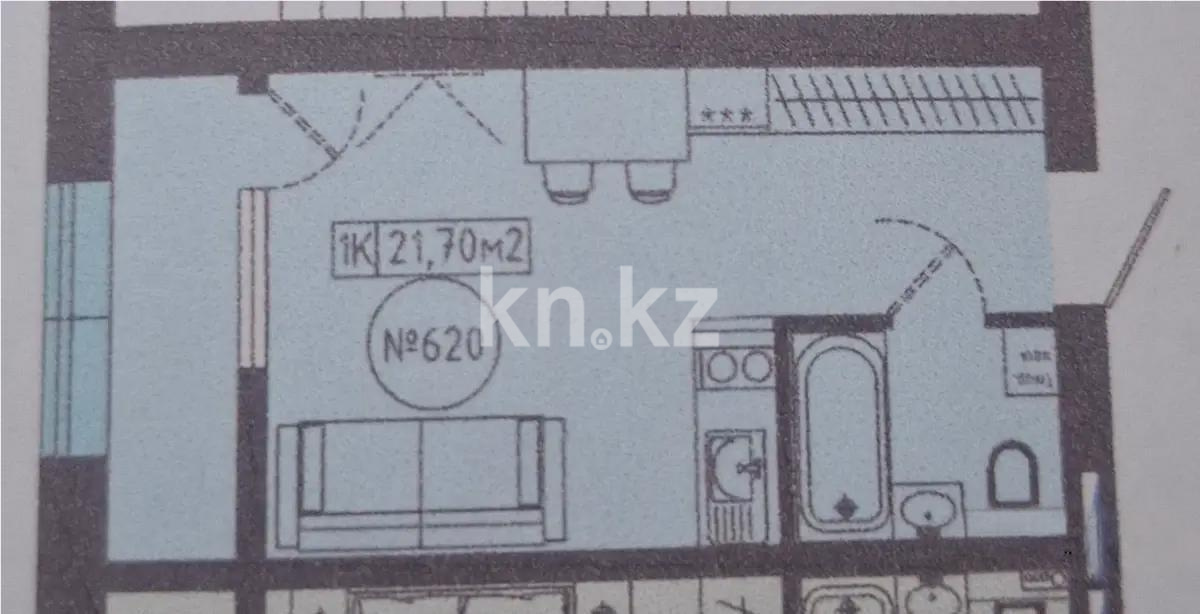 Продажа 1-комнатной квартиры, 21.7 м², ул. Кургальжинское шоссе, дом  37 - Продажа квартир в Астане фото 1 из 1