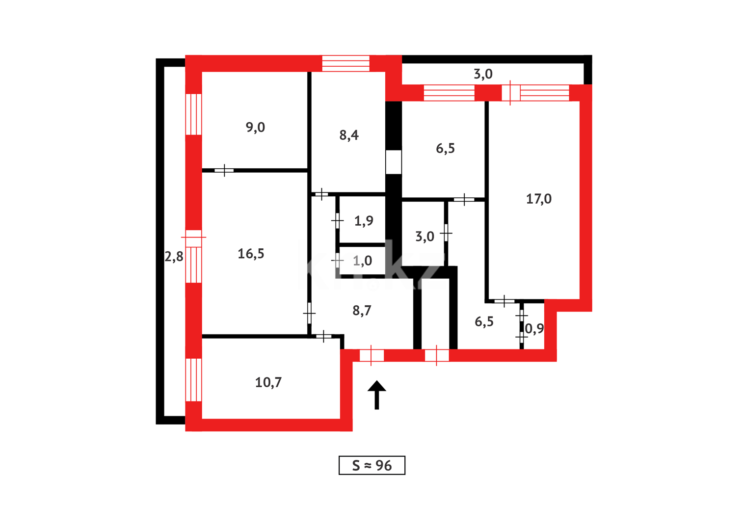 Продажа 4-комнатной квартиры, 95 м² - Продажа квартир в Городе Караганды - страница 10 фото 16 из 16