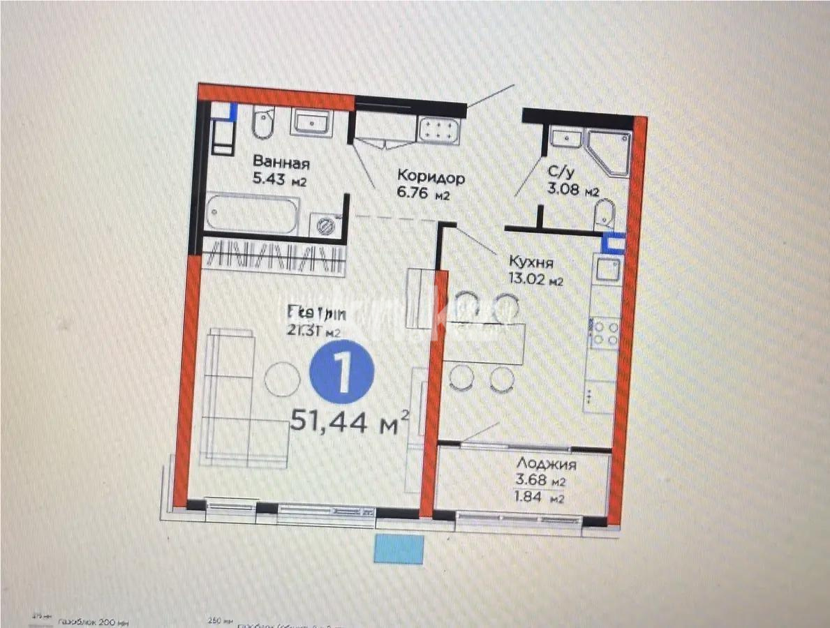 Продажа 1-комнатной квартиры, 52 м², пер. Лебедева, дом  1/1 - Продажа квартир в Алматы фото 1 из 1