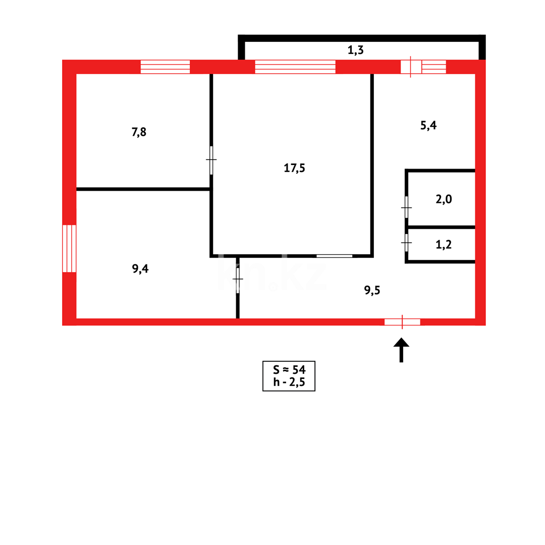 Продажа 3-комнатной квартиры, 54 м² - Продажа трехкомнатных квартир в блочном доме в Казахстане - страница 52 фото 11 из 11