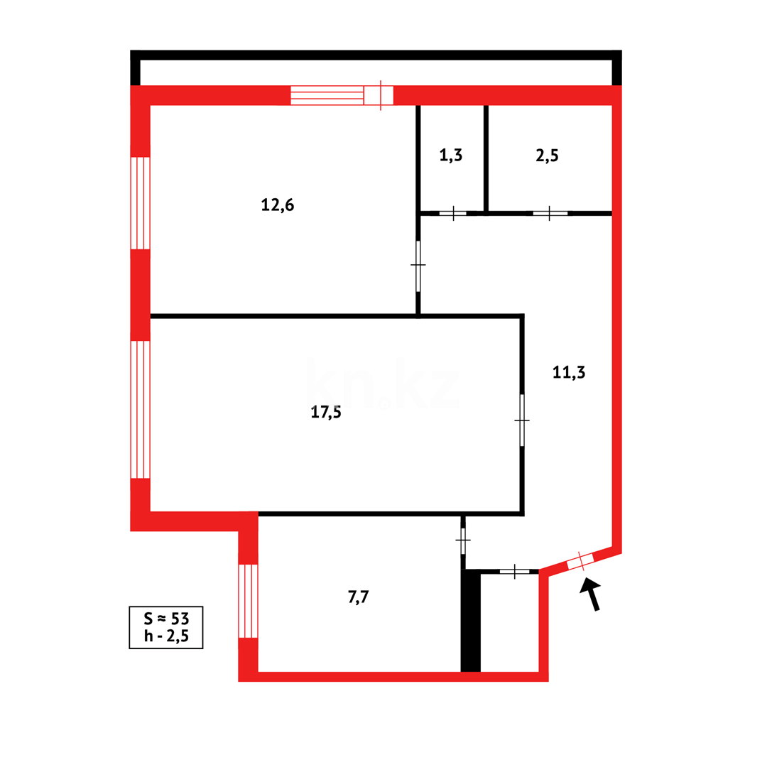 Продажа 2-комнатной квартиры, 53 м², ул. Чернышевского в Темиртау - фото 12