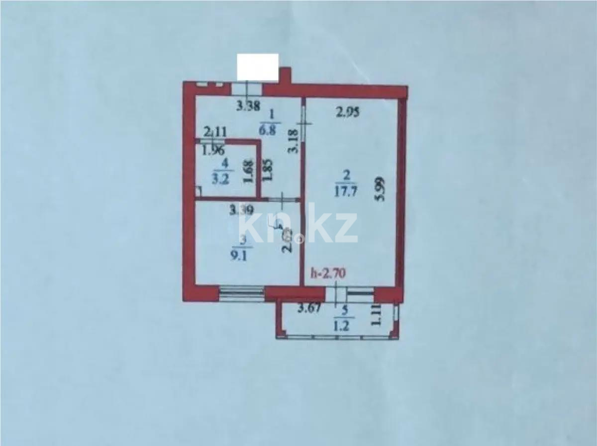 Продажа 1-комнатной квартиры, 39 м², пр. Кошкарбаева, дом  29 - Продажа квартир в Астане фото 1 из 1