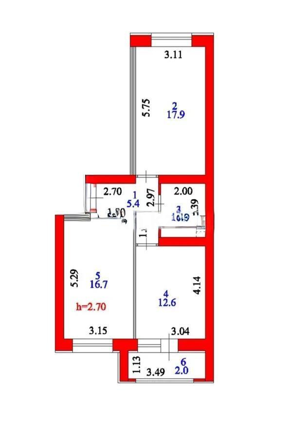 Продажа 2-комнатной квартиры, 59.3 м², ул. Айтматова, дом  33 стр в Астане