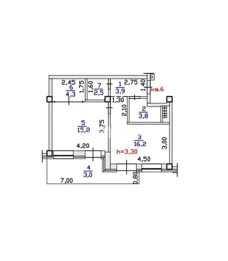 Продажа 2-комнатной квартиры, 50 м² в Алматы