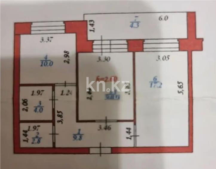 Продажа 2-комнатной квартиры, 62 м², пр. Абылай хана, дом  39/1 - Продажа квартир в Казахстане фото 3 из 3