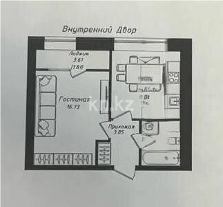 Продажа 1-комнатной квартиры, 39 м² в Астане
