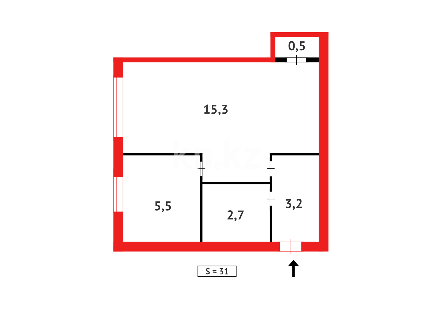 Продажа 1-комнатной квартиры, 31 м² - Продажа квартир в Казахстане - страница 249 фото 1 из 1