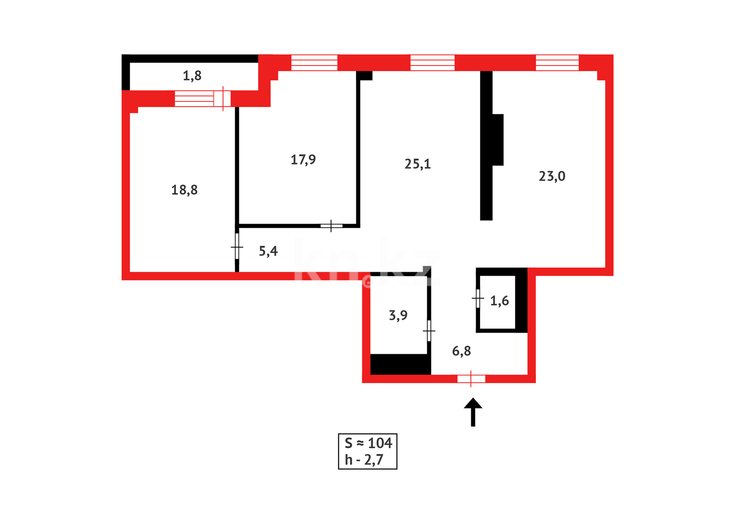Продажа 3-комнатной квартиры, 104.3 м², ул. Акмешит - Продажа квартир в новостройках Астаны фото 14 из 14