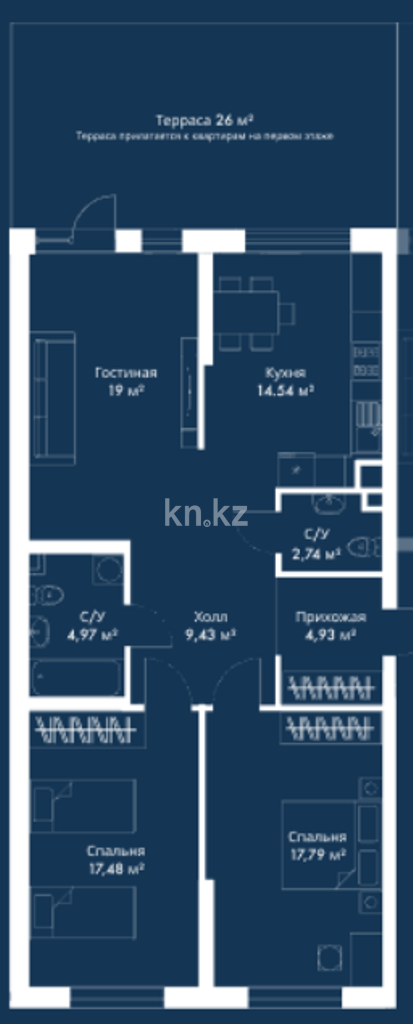 Продажа 2-комнатной квартиры, 92.71 м², Алатауская трасса, дом  33Ж - Продажа и аренда недвижимости в Алматинской области фото 11 из 20