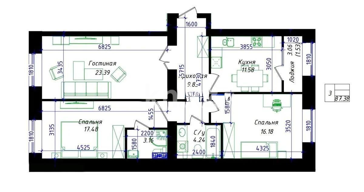 Продажа 3-комнатной квартиры, 88 м² в Астане - фото 4