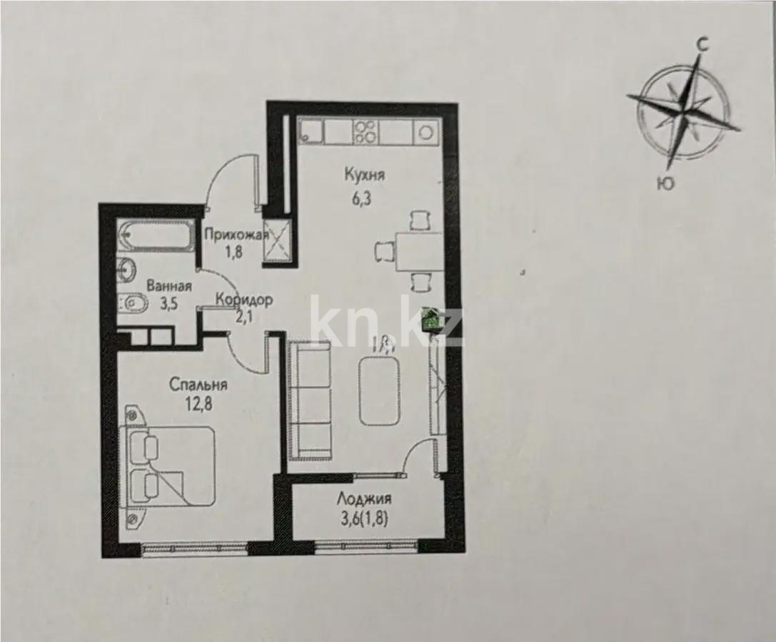 Продажа 2-комнатной квартиры, 45.4 м² - Продажа квартир от собственников в Алматы - страница 99 фото 3 из 3