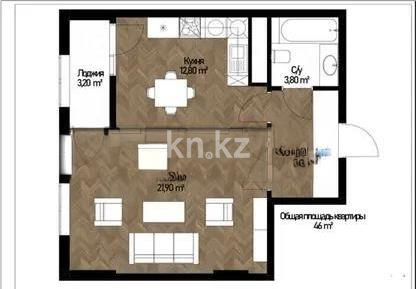 Продажа 1-комнатной квартиры, 46 м², ул. Култегин, дом  4а - Продажа квартир в Астане фото 1 из 1