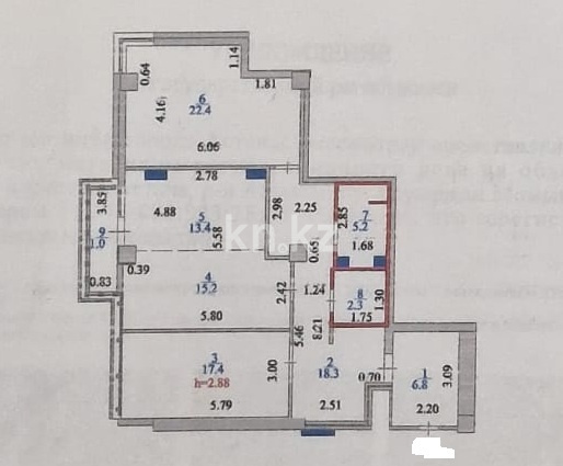 Продажа 3-комнатной квартиры, 102 м², пр. Момышулы, дом  2б - пр. Кошкарбаева в Астане - фото 25