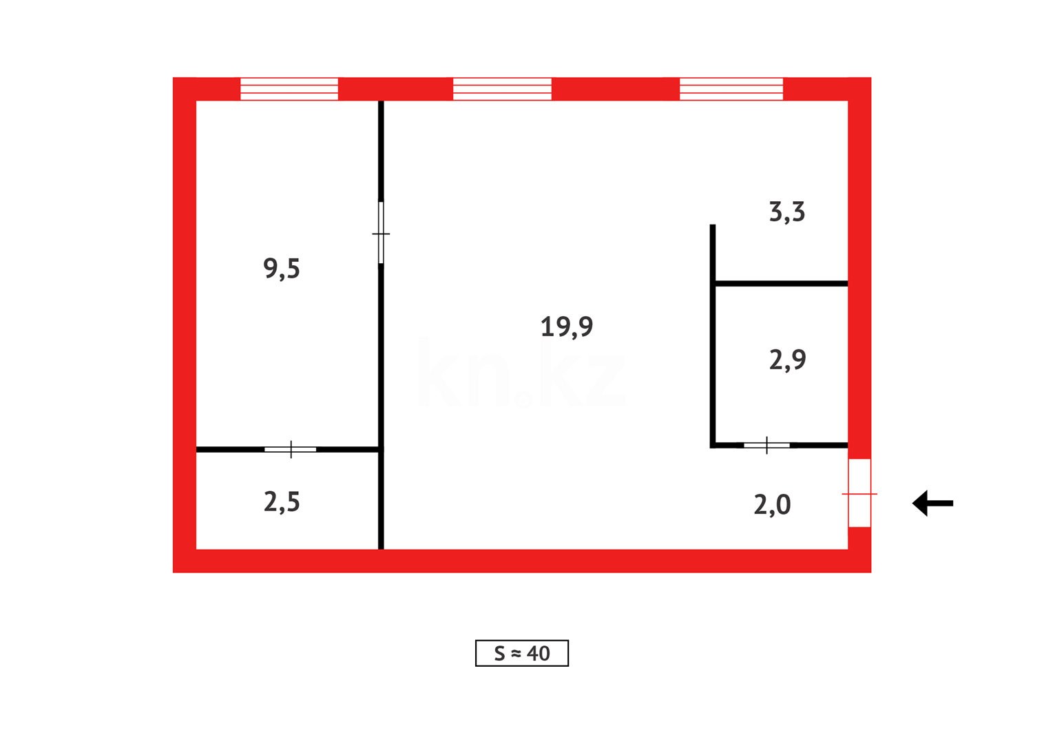 Продажа 2-комнатной квартиры, 40 м² - Продажа двухкомнатных квартир в Караганде - страница 57 фото 8 из 8