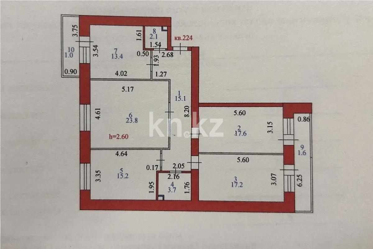 Продажа 4-комнатной квартиры, 110.7 м² - Продажа четырехкомнатных квартир в монолитно-каркасном доме в Казахстане - страница 2 фото 8 из 8