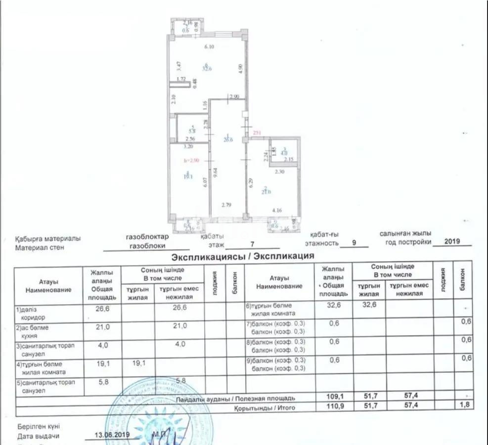 Продажа 3-комнатной квартиры, 110.9 м², ул. Омарова, дом  27 - Продажа квартир в Астане фото 7 из 7