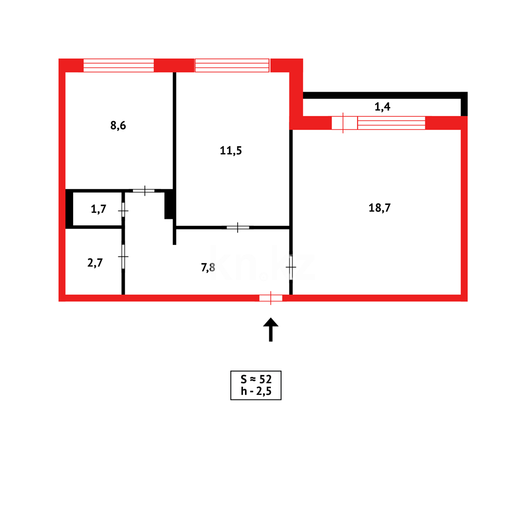 Продажа 2-комнатной квартиры, 52 м² - Продажа квартир в Караганде - страница 2 фото 11 из 11