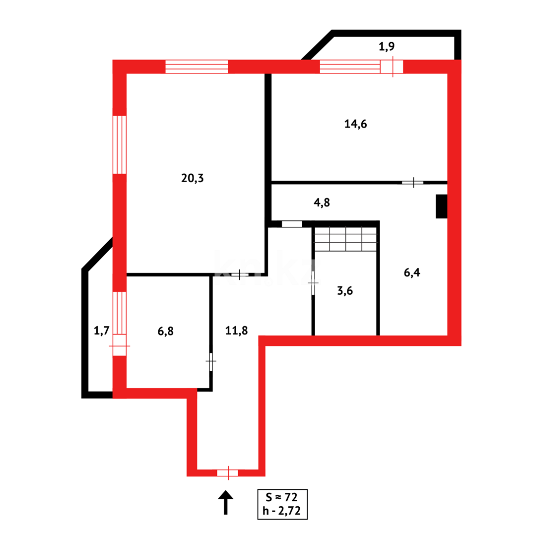 Продажа 3-комнатной квартиры, 72 м², ул. Момышулы - Продажа квартир в новостройках Караганды фото 12 из 12