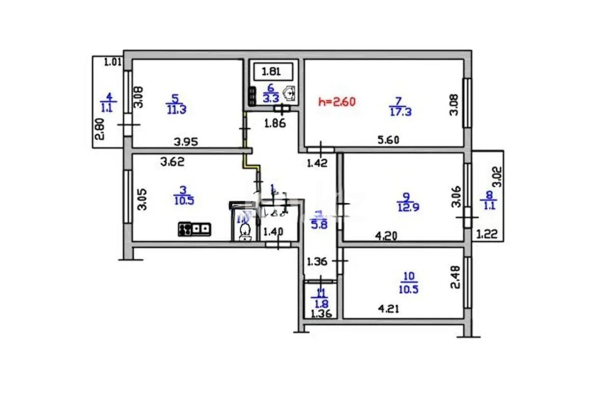 Продажа 4-комнатной квартиры, 84 м² - Продажа квартир от собственников в Алматы фото 4 из 4