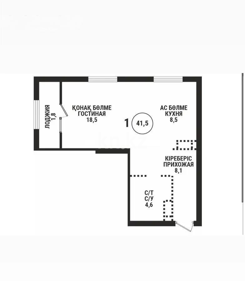 Продажа 1-комнатной квартиры, 41.5 м² - Продажа квартир в новостройках Алматы без посредников - страница 6 фото 1 из 1