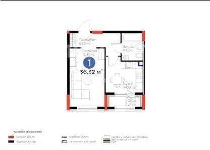 Продажа 1-комнатной квартиры, 36 м², пр. Туран, дом  57/5 в Астане - фото 3