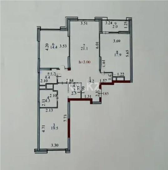 Продажа 3-комнатной квартиры, 100.3 м² - Недвижимость в Казахстане - страница 7 фото 1 из 1