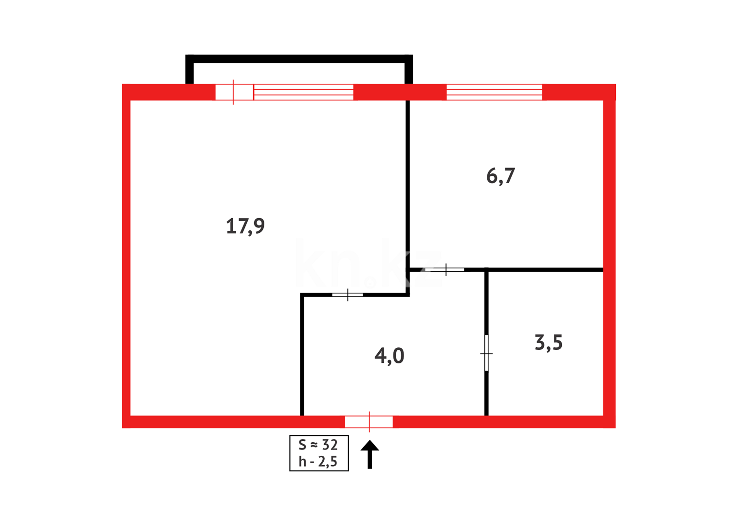 Продажа 1-комнатной квартиры, 32 м² - Продажа однокомнатных квартир в Караганде - страница 3 фото 11 из 11