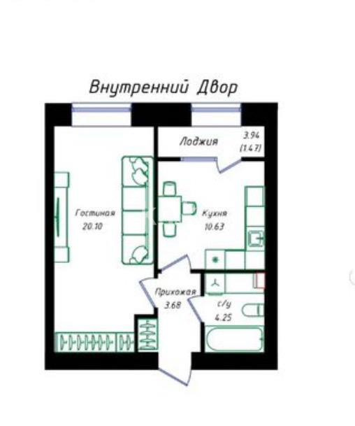 Продажа 1-комнатной квартиры, 40.13 м² - Продажа квартир в кирпичном доме в Казахстане - страница 2 фото 1 из 1