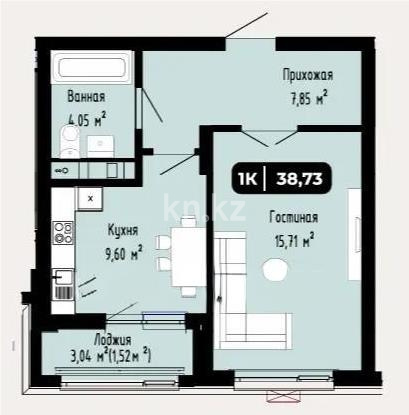 Продажа 1-комнатной квартиры, 39 м² - Недвижимость в Астане фото 1 из 1