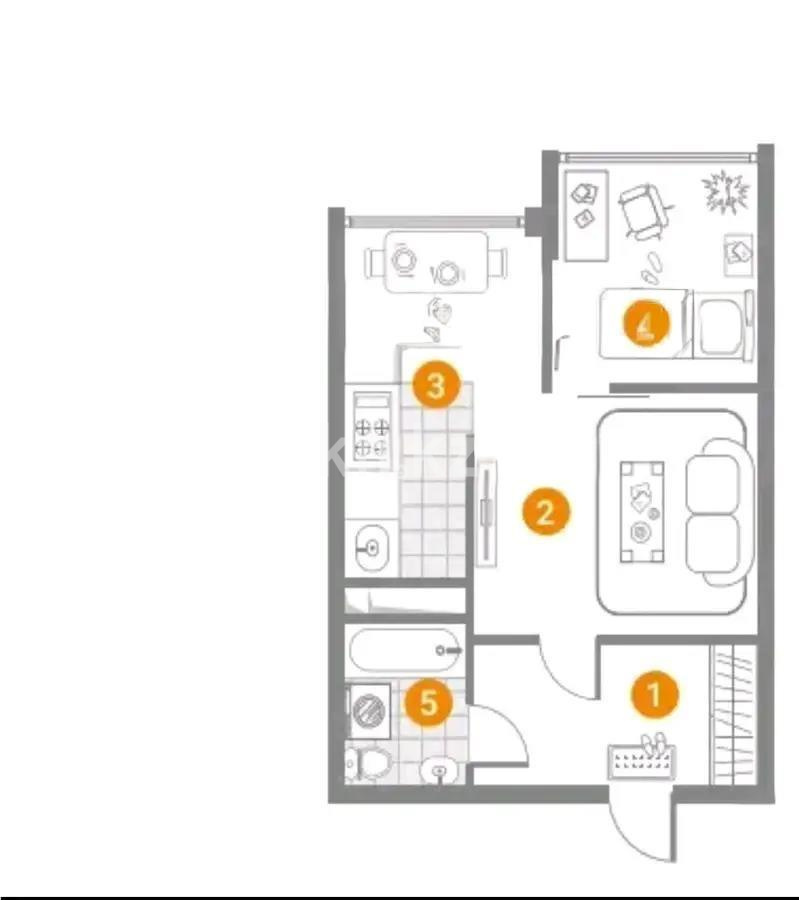 Продажа 1-комнатной квартиры, 38.1 м² - Продажа  однокомнатных квартир в новостройках Алматы с фото - страница 37 фото 1 из 1