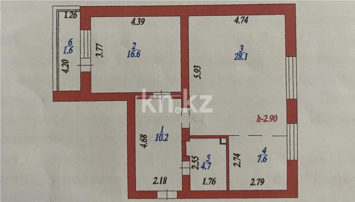Продажа 2-комнатной квартиры, 68.8 м², ул. Толе би, дом  44 в Астане - фото 5 Продажа 2-комнатной квартиры, 68.8 м², ул. Толе би, дом  44 в Астане - фото 5