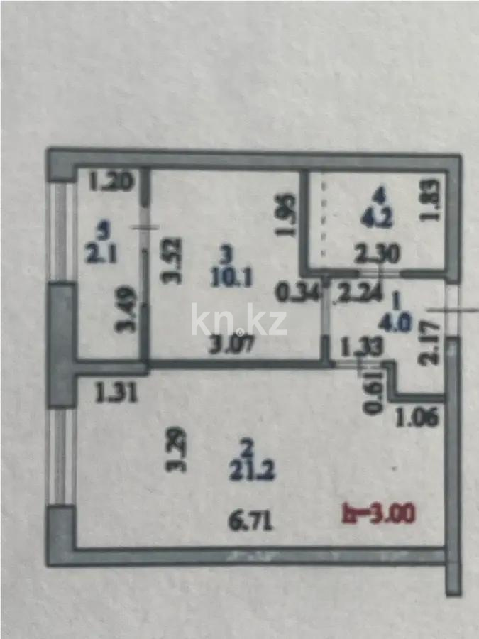 Продажа 1-комнатной квартиры, 42 м², ул. Бухар жырау, дом  12/2 в Астане