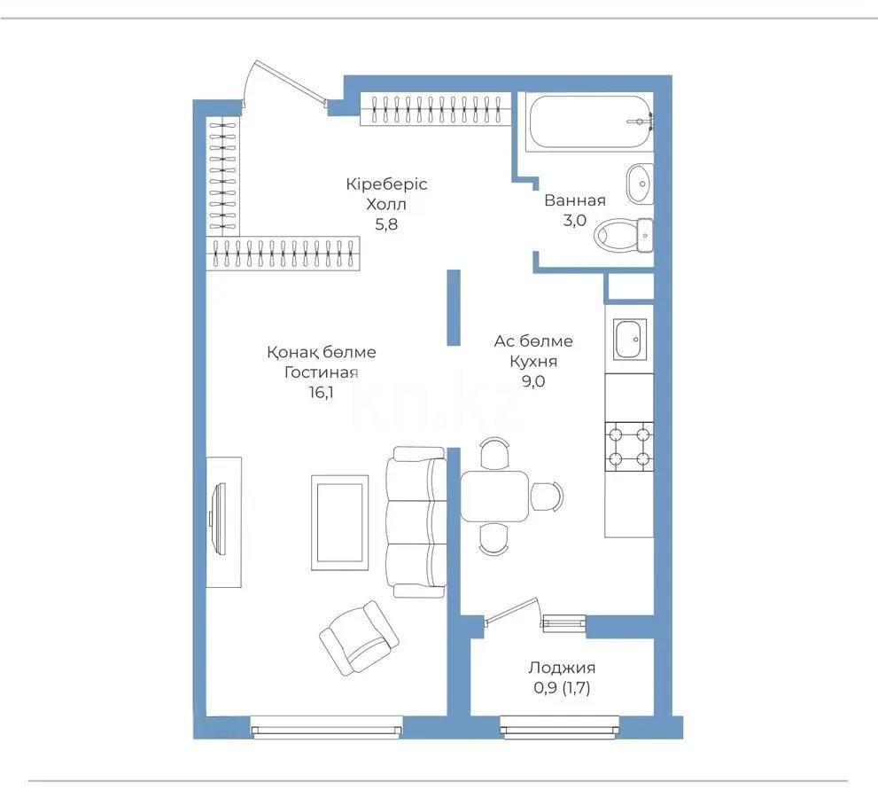 Продажа 1-комнатной квартиры, 36 м² в Алматы - фото 4