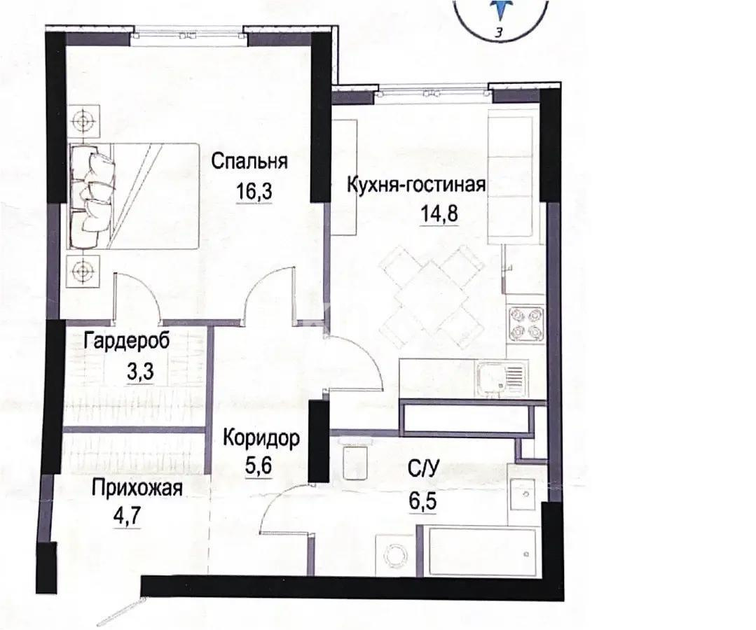 Продажа 2-комнатной квартиры, 53.1 м², ул. Утепова, дом  31 - Продажа  двухкомнатных квартир в Алматы фото 2 из 2