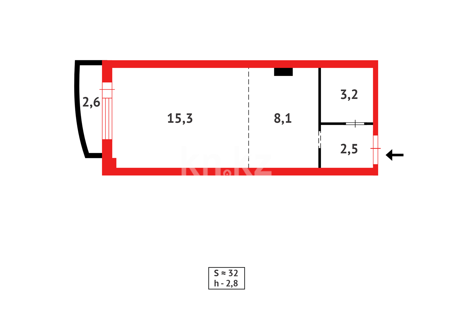 Продажа 1-комнатной квартиры, 32 м² - Продажа квартир в Кокшетау фото 13 из 13