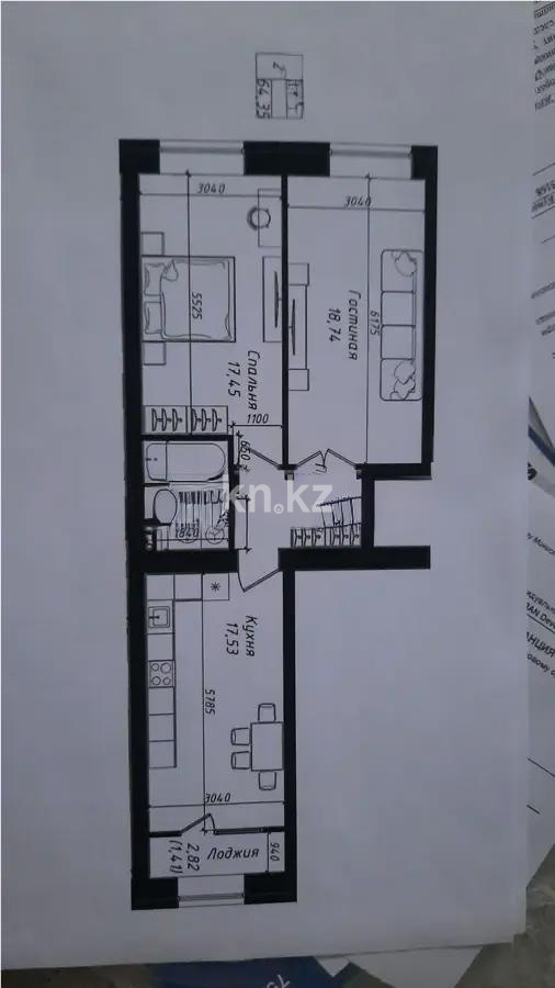 Продажа 2-комнатной квартиры, 64.35 м², ул. Серкебаева, дом  49 в Астане