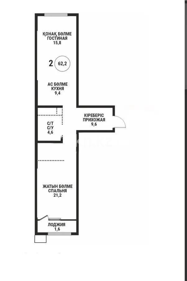 Продажа 2-комнатной квартиры, 62.2 м², ул. Розыбакиева, дом  197/2 - Продажа  двухкомнатных квартир в Алматы фото 1 из 1