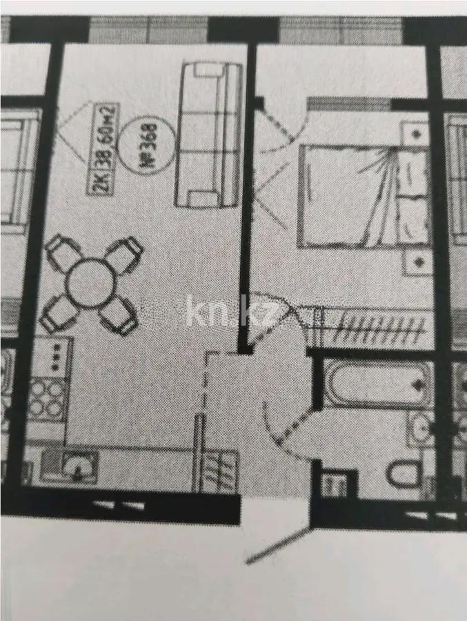 Продажа 1-комнатной квартиры, 38.6 м², ул. Кургальжинское шоссе, дом  37 в Астане