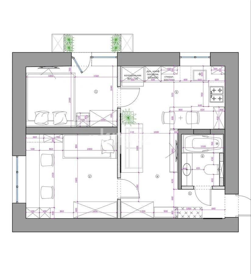Продажа 2-комнатной квартиры, 40 м² - Продажа квартир в Турксибском р-не Алматы - страница 7 фото 5 из 5