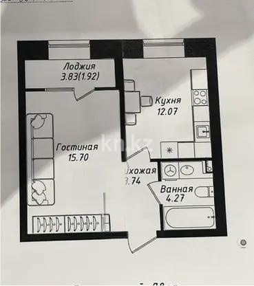 Продажа 1-комнатной квартиры, 38 м² - Продажа  однокомнатных квартир в новостройках Астаны с фото фото 1 из 1