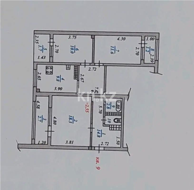 Продажа 3-комнатной квартиры, 74 м², мкр-н Аксай-1, дом  4а в Алматы - фото 7