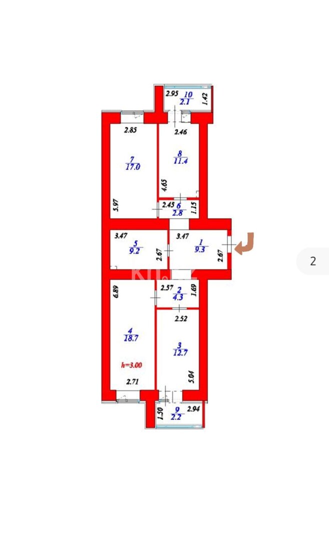 Продажа 3-комнатной квартиры, 89.7 м² в Астане - фото 2