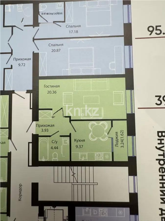 Продажа 1-комнатной квартиры, 40 м², ул. Е-15, дом  13/2 в Астане - фото 3