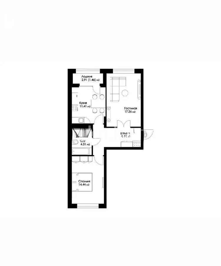 Продажа 2-комнатной квартиры, 59 м², пр. Аль-Фараби, дом  44/1 - Продажа  двухкомнатных квартир в Астане фото 1 из 1