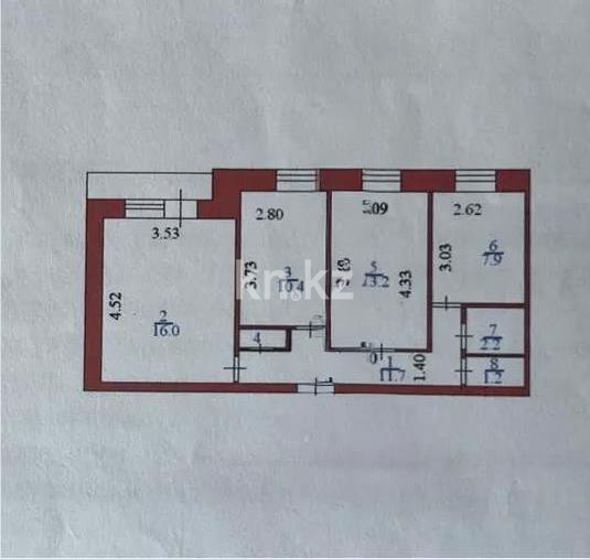 Продажа 3-комнатной квартиры, 64.5 м² в Астане